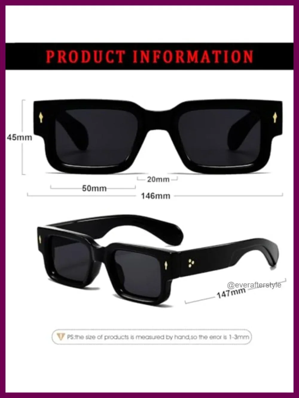 Thick Frame Square Sunglasses Women Men Chunky Rectangle Shades UV400